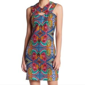 TAYLOR Double Strap Floral Tropical Bodycon Dress Size 10